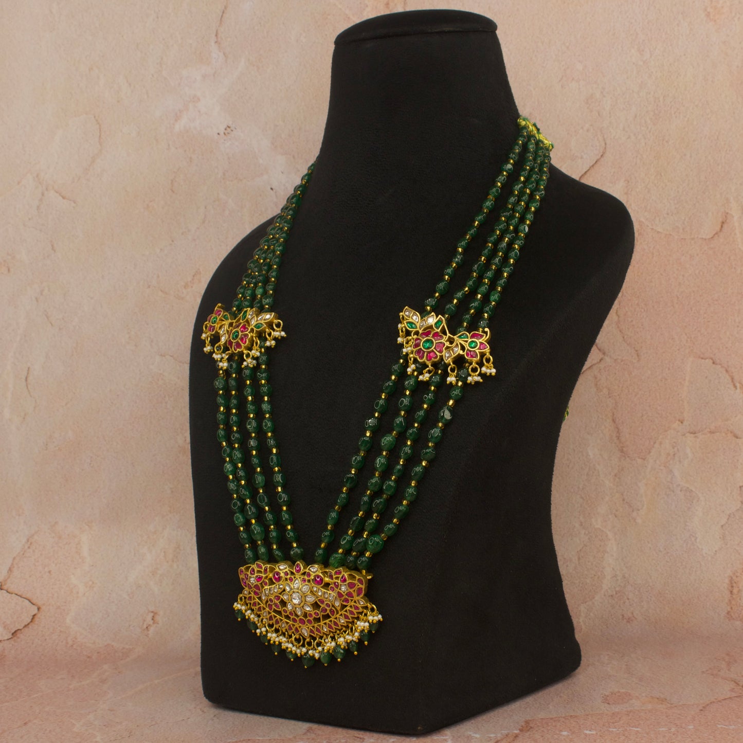 Bridal Wear Jadau Kundan Beads Mala