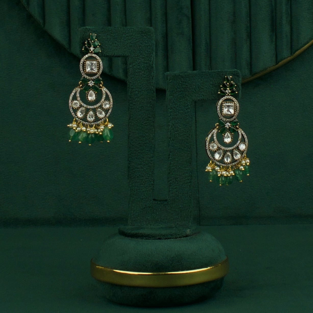 Elegant Victorian Polki Choker Necklace Set