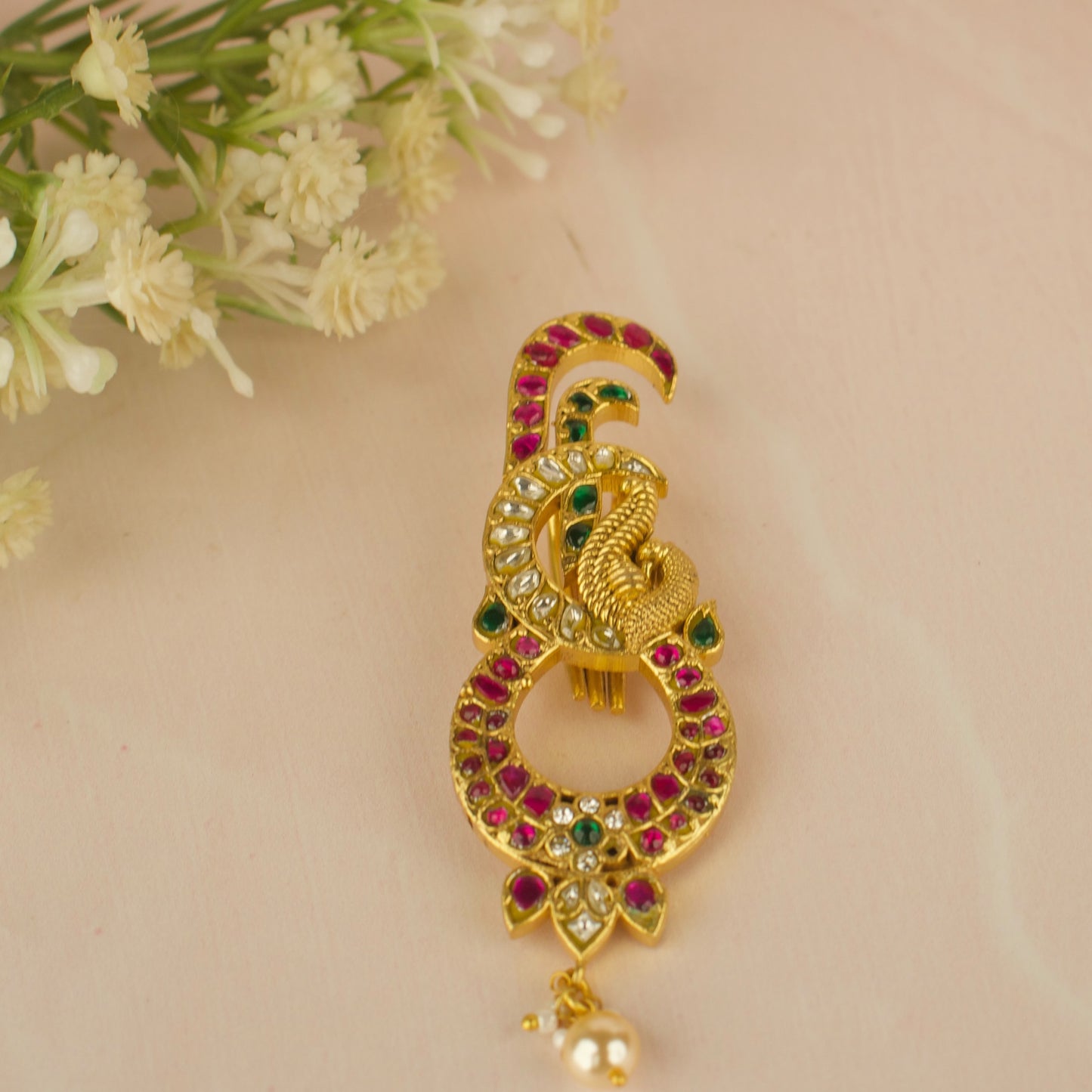 Unique Jadau Kundan Hairpin In Chandbali Design