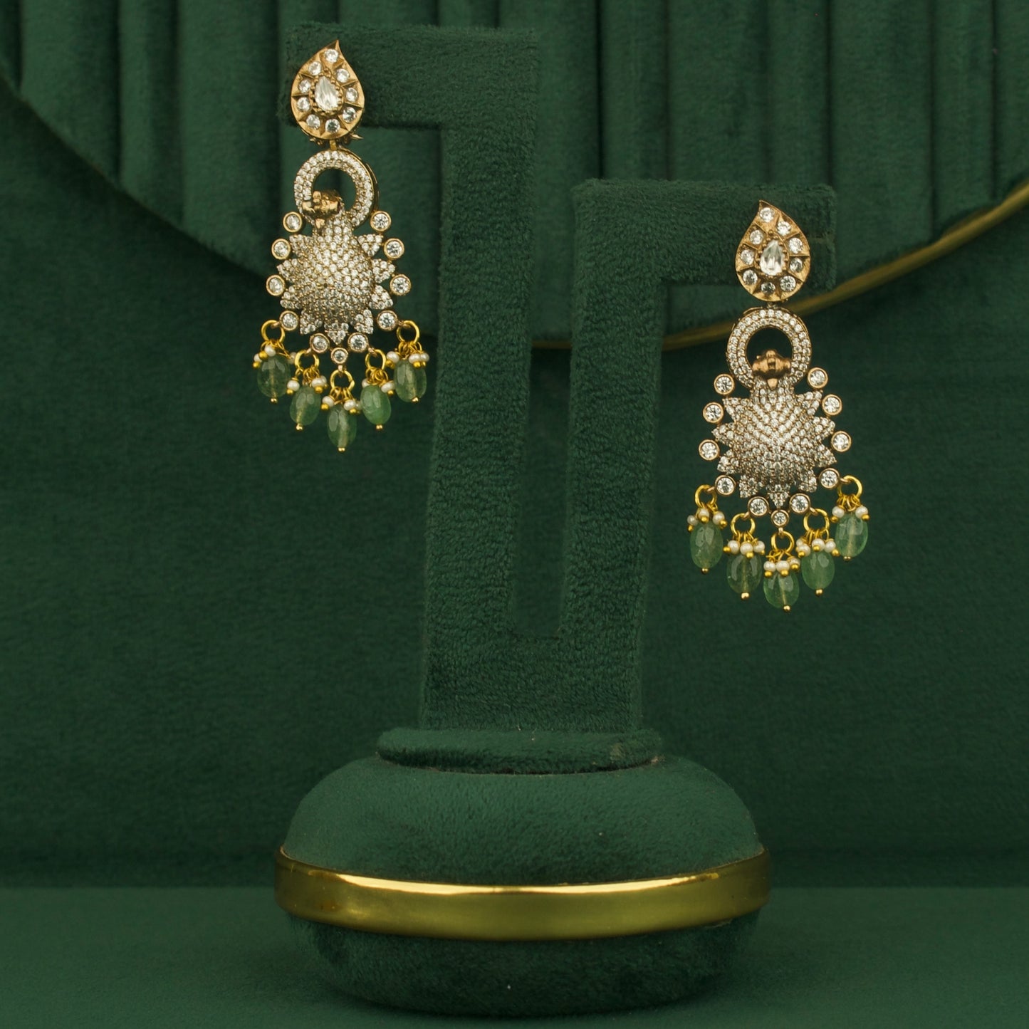 Peacock Design Fusion Kundan & Polki Victorian Necklace Set
