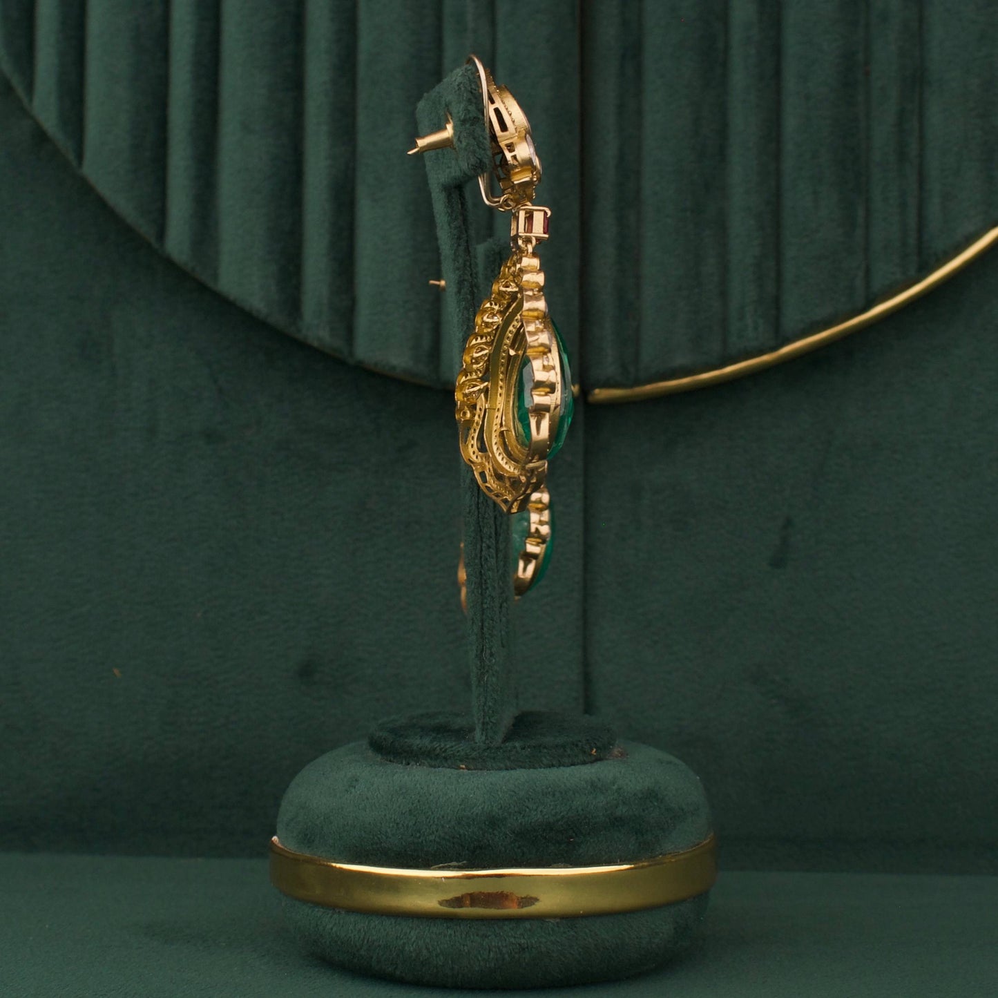 Bridal Victorian Polki Layered Necklace With Matching Earrings