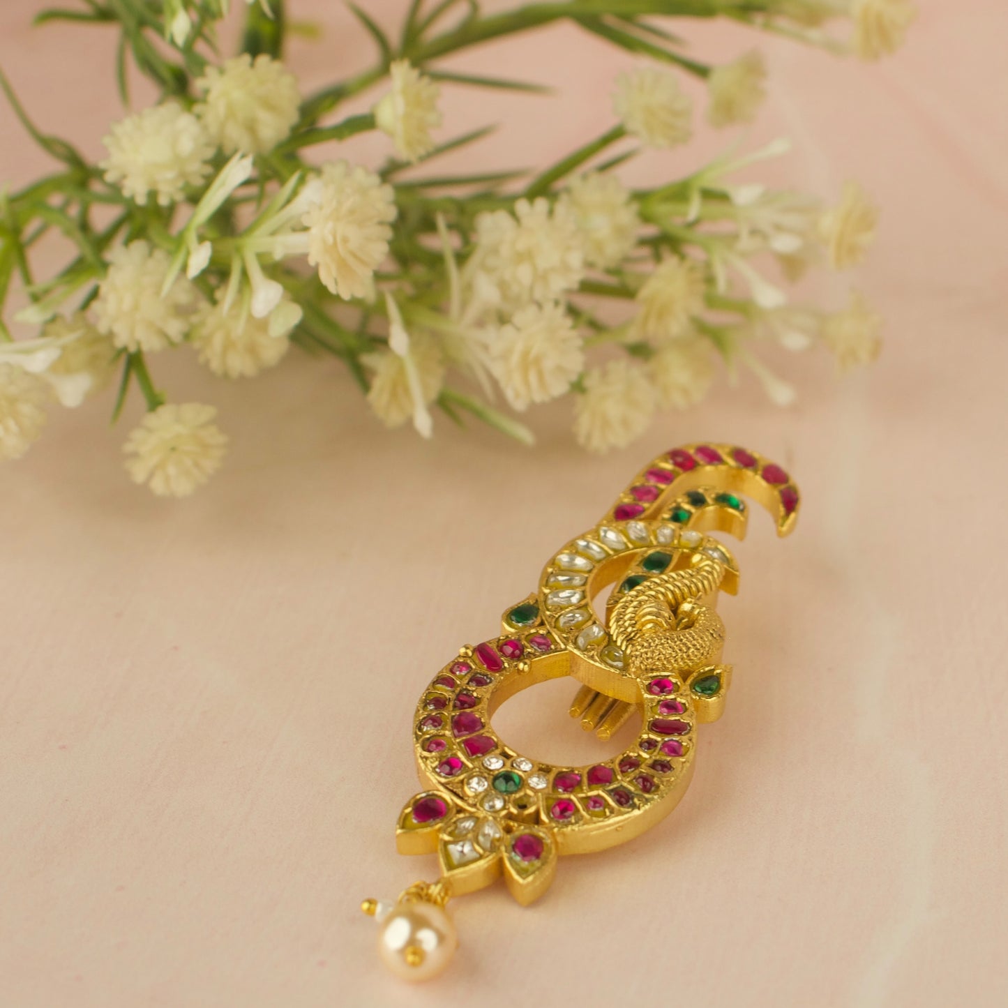 Unique Jadau Kundan Hairpin In Chandbali Design