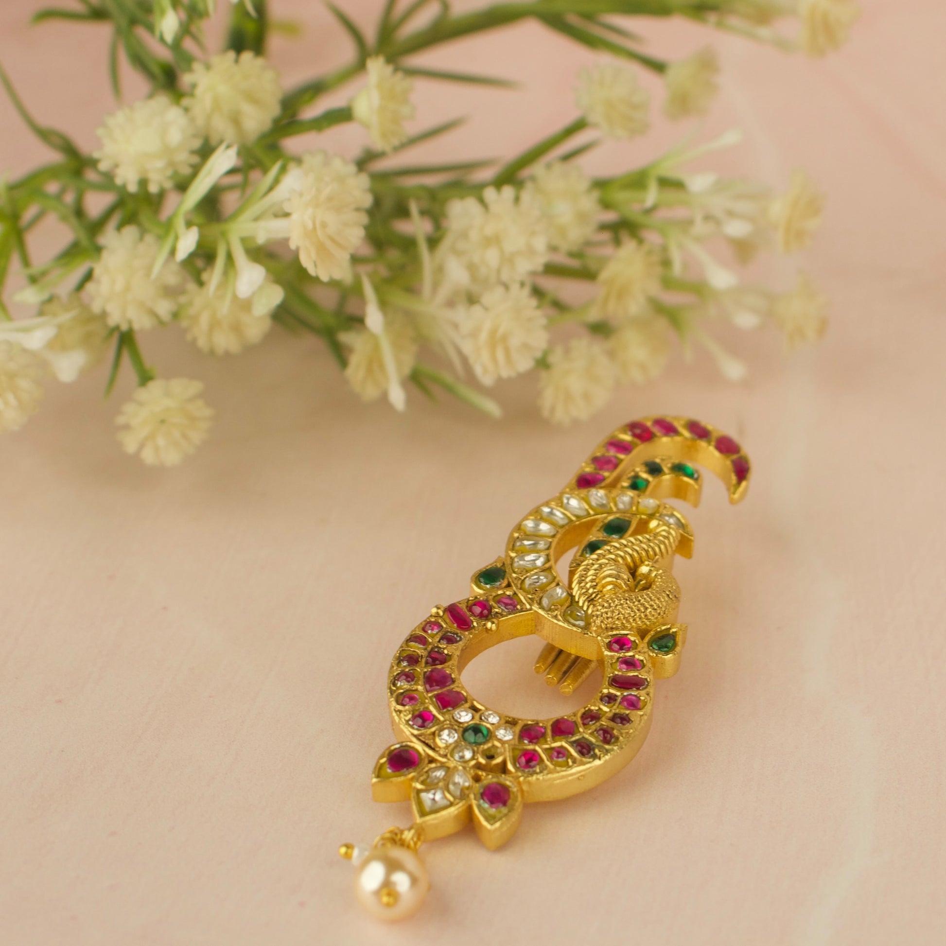 Unique Jadau Kundan Hairpin In Chandbali Design