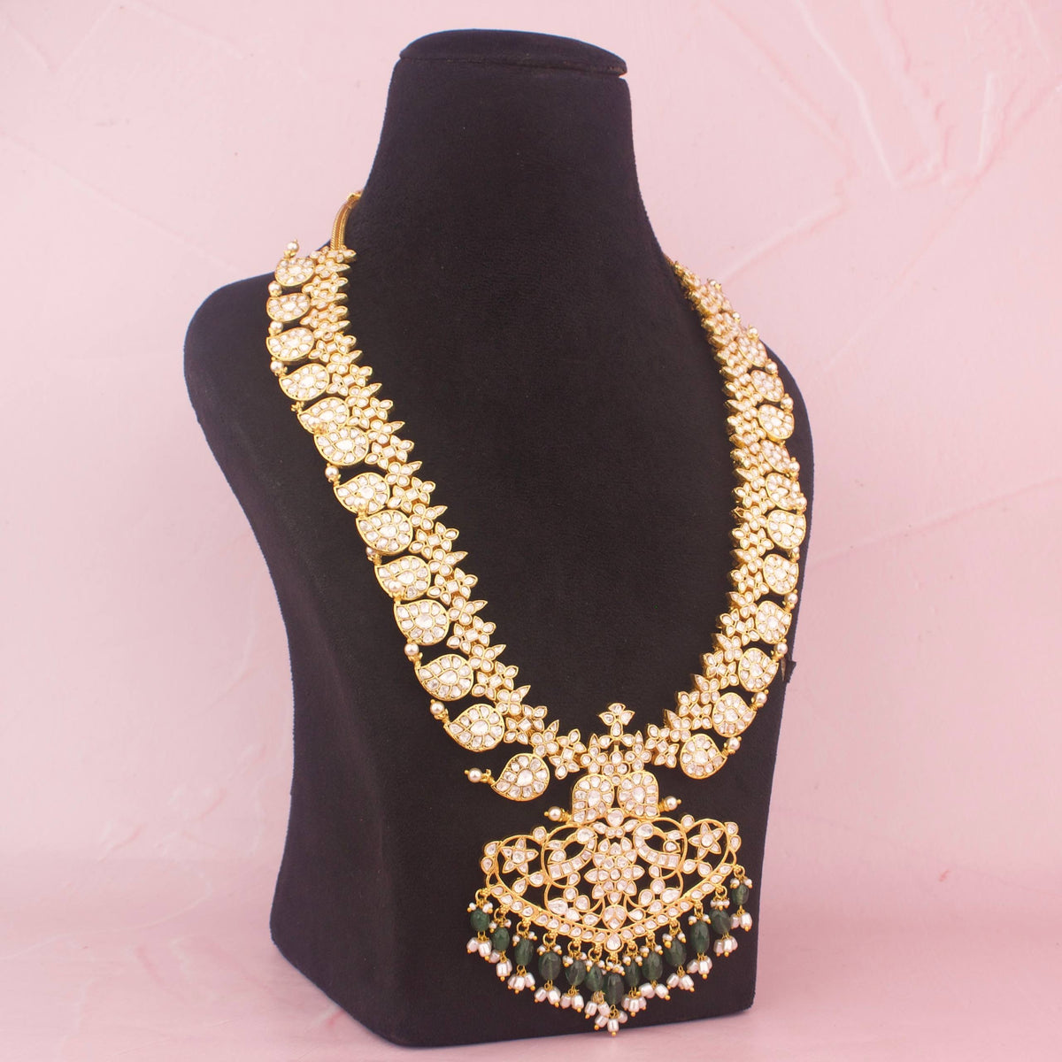 Bridal Moissanite Mango Haram With Strawberry Beads