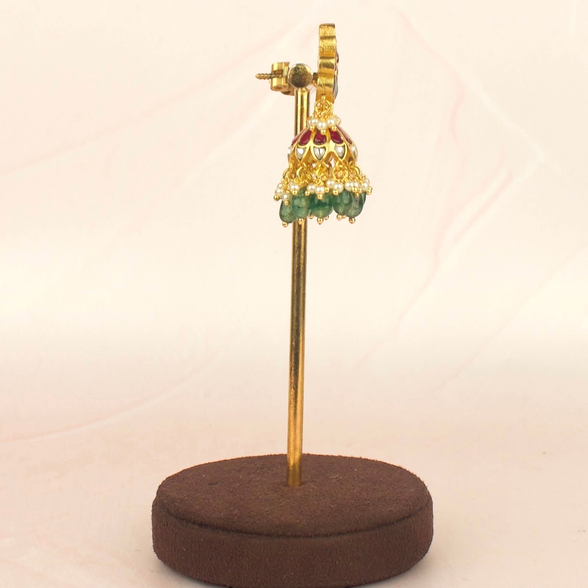 Peacock Studded Jadau Kundan Butta Earrings