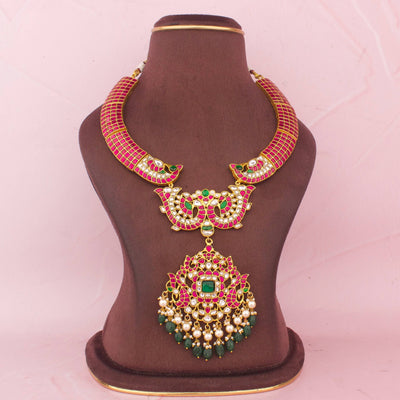 Elegant Kanti Style Jadau Kundan Necklace With Pendant