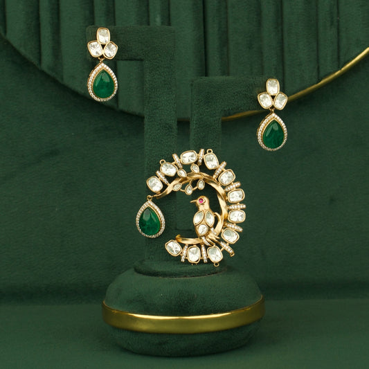 Bird Floral Design Victorian Pendant Set