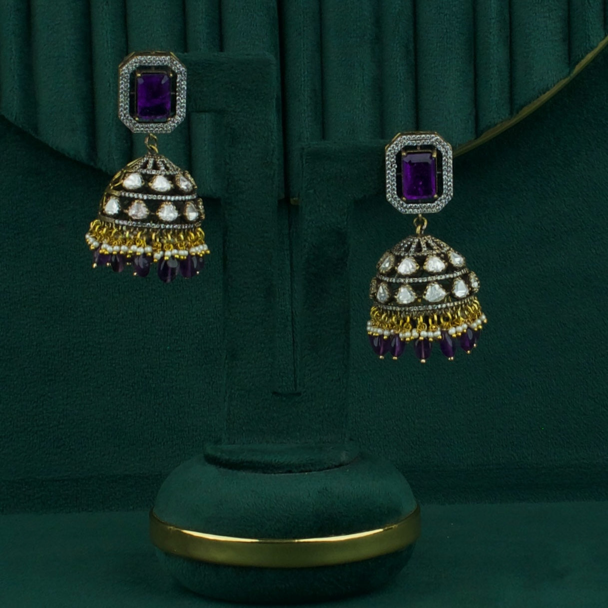 Grand Bridal Polki Necklace With Earrings