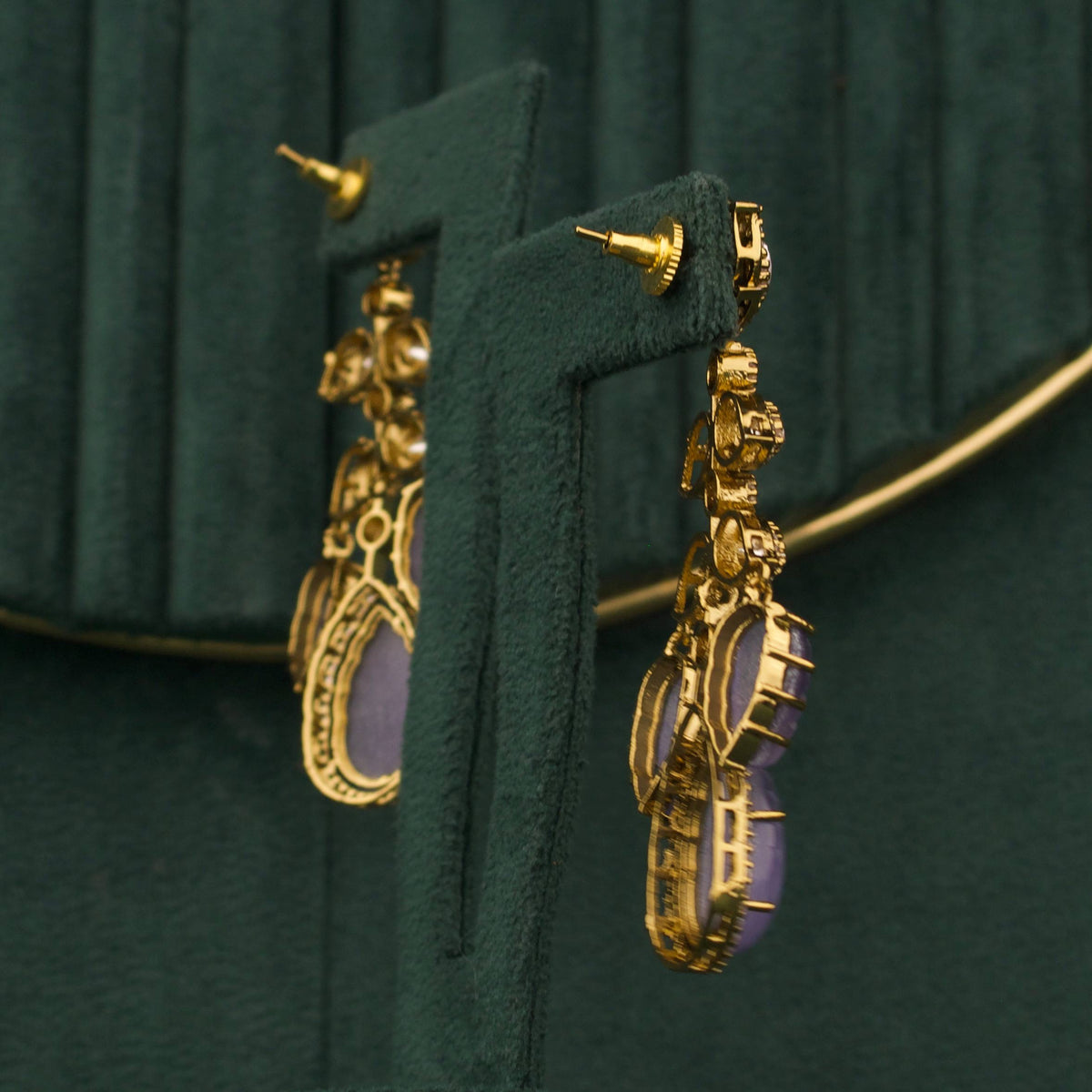Floral Design Moissanite Polki Earrings
