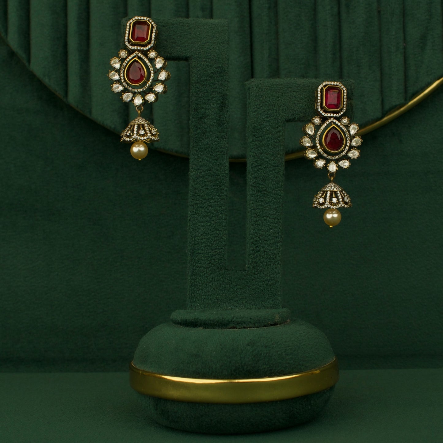 Chandbali Design Polki Victorian Beads Necklace Set