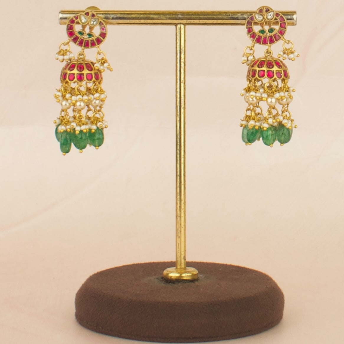 Exquisite Chandbali Design Studded Jadau Kundan Jhumki