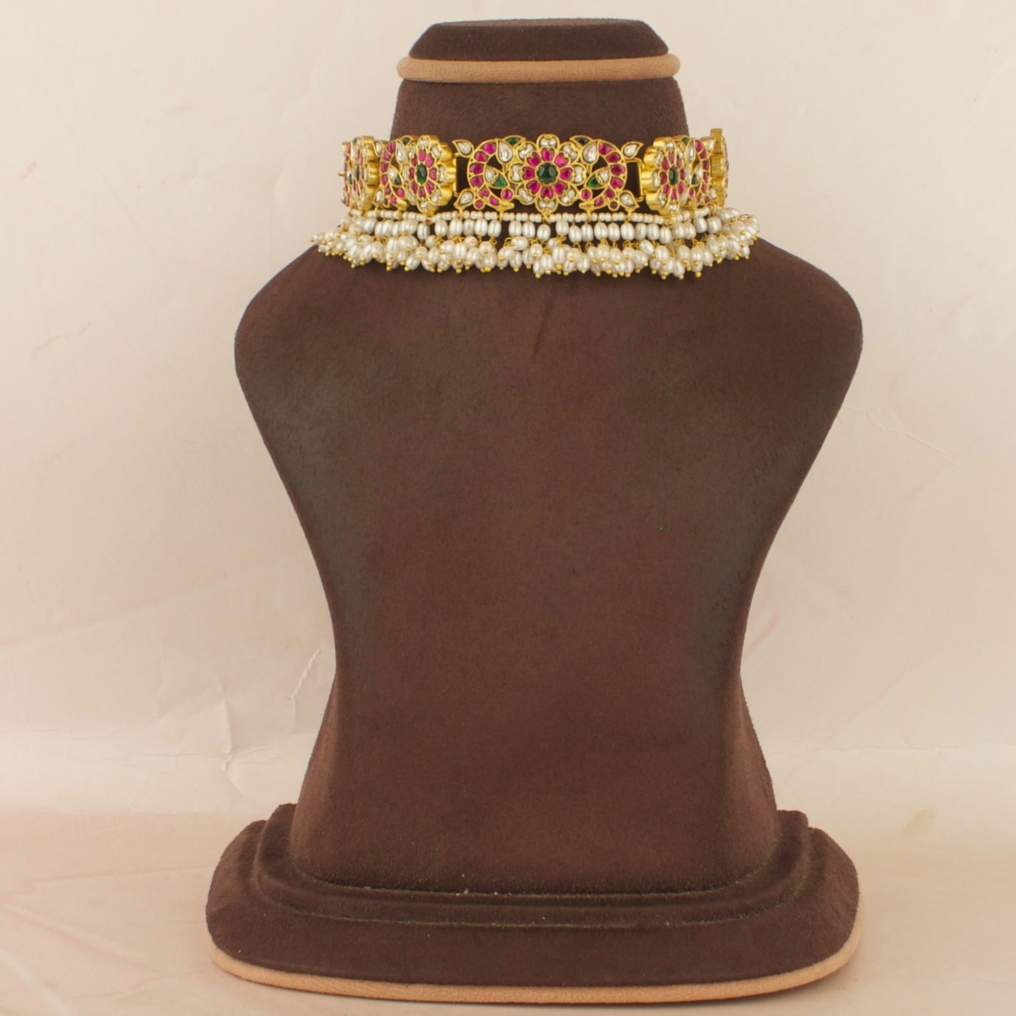 Floral Regal Design Jadau Kundan Choker with Guttapusalu Hanging