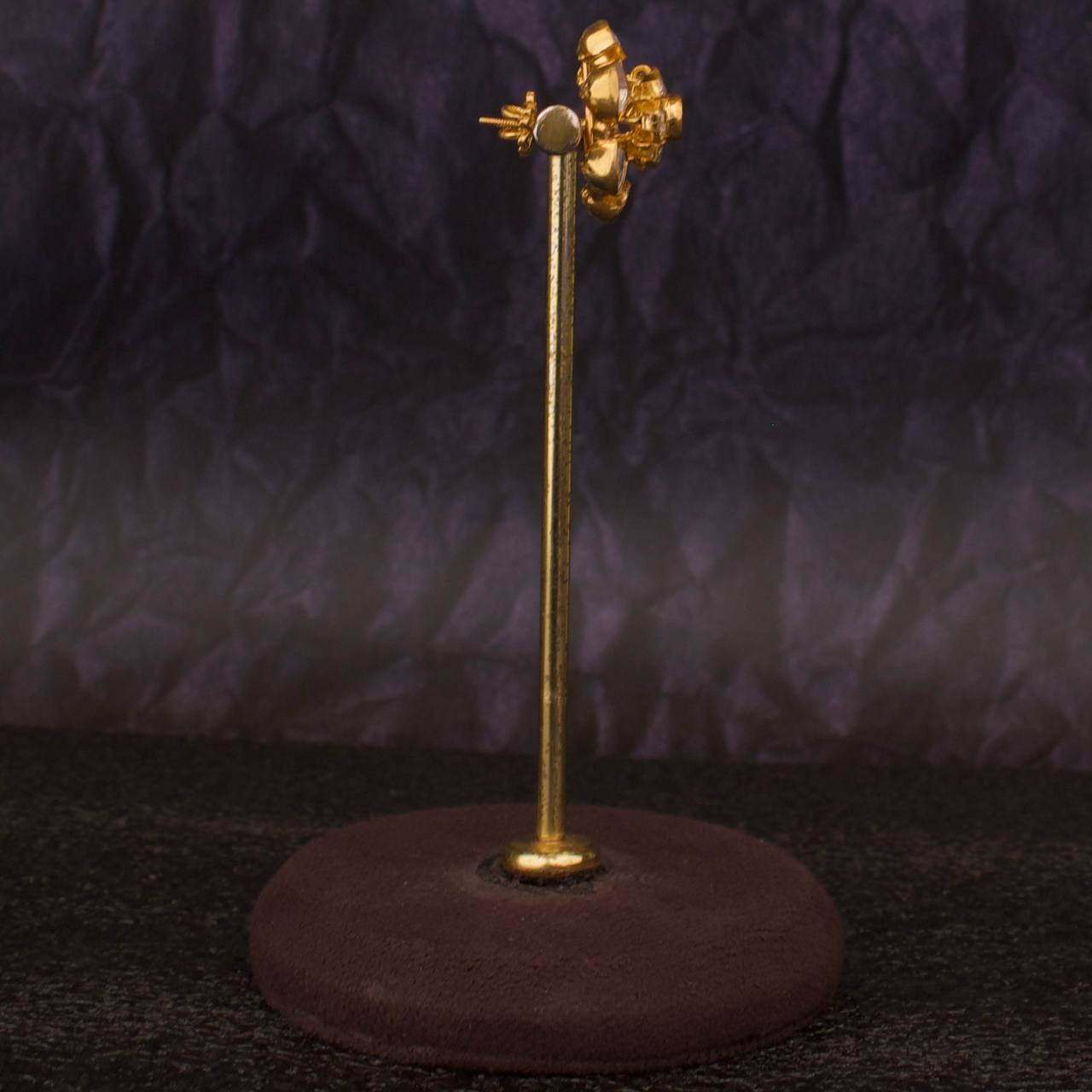 Floral Studded Moissanite Polki 22k Gold Plated Stud Earrings