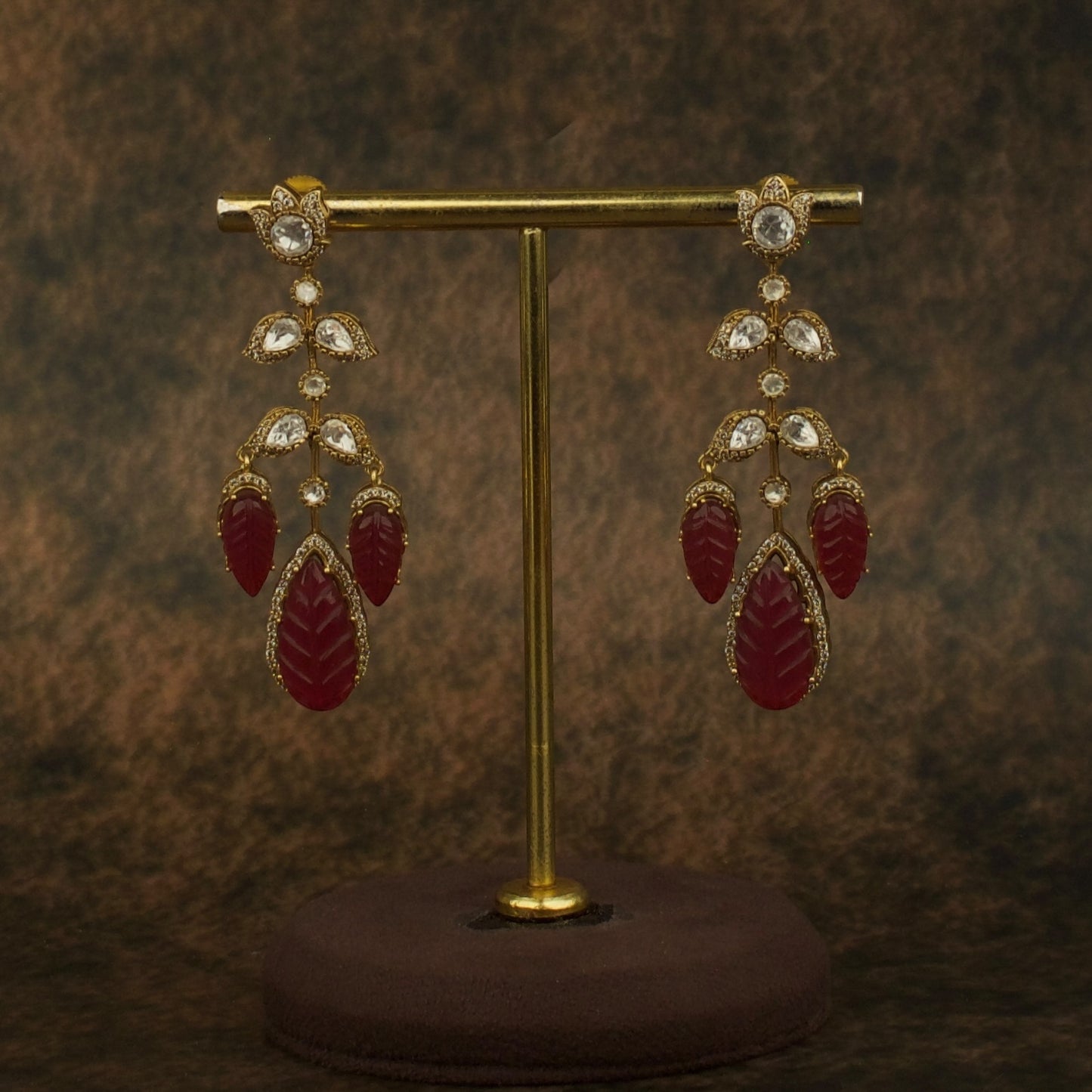 Regal Victorian Polki Drop Earrings
