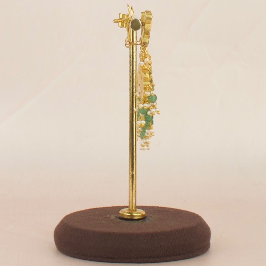 floral Lakshmi Design Jadau Kundan Chandbali