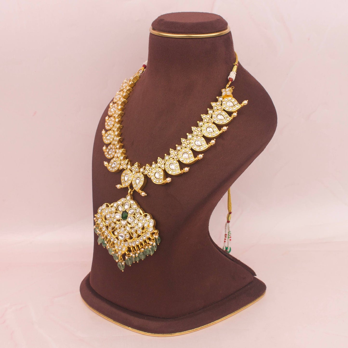 Gold Inspired Jadau Kundan Reversible 2 In 1 Mango Necklace