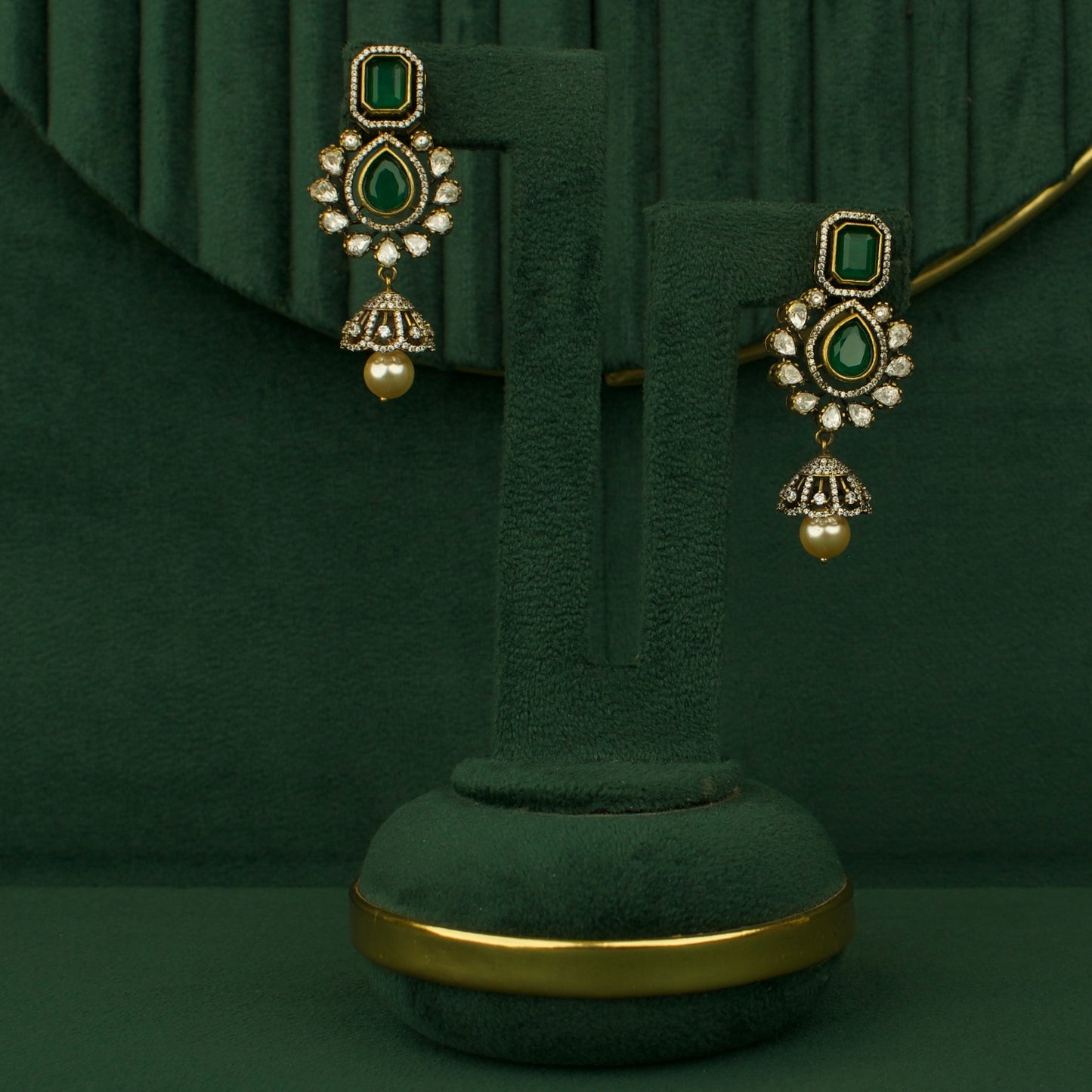 Chandbali Design Polki Victorian Beads Necklace Set