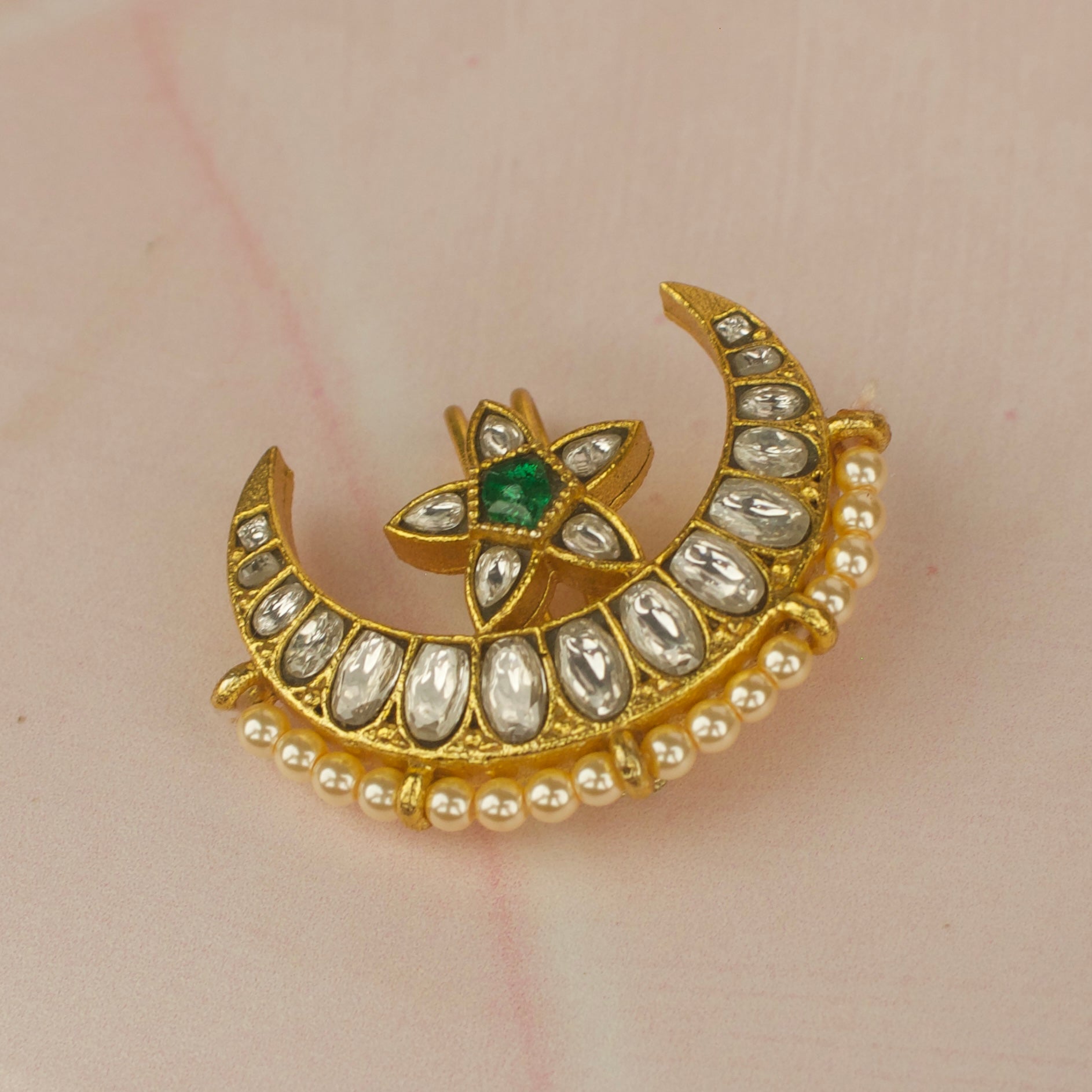 Jadau Kundan Sun & Moon Hairpin + Locket