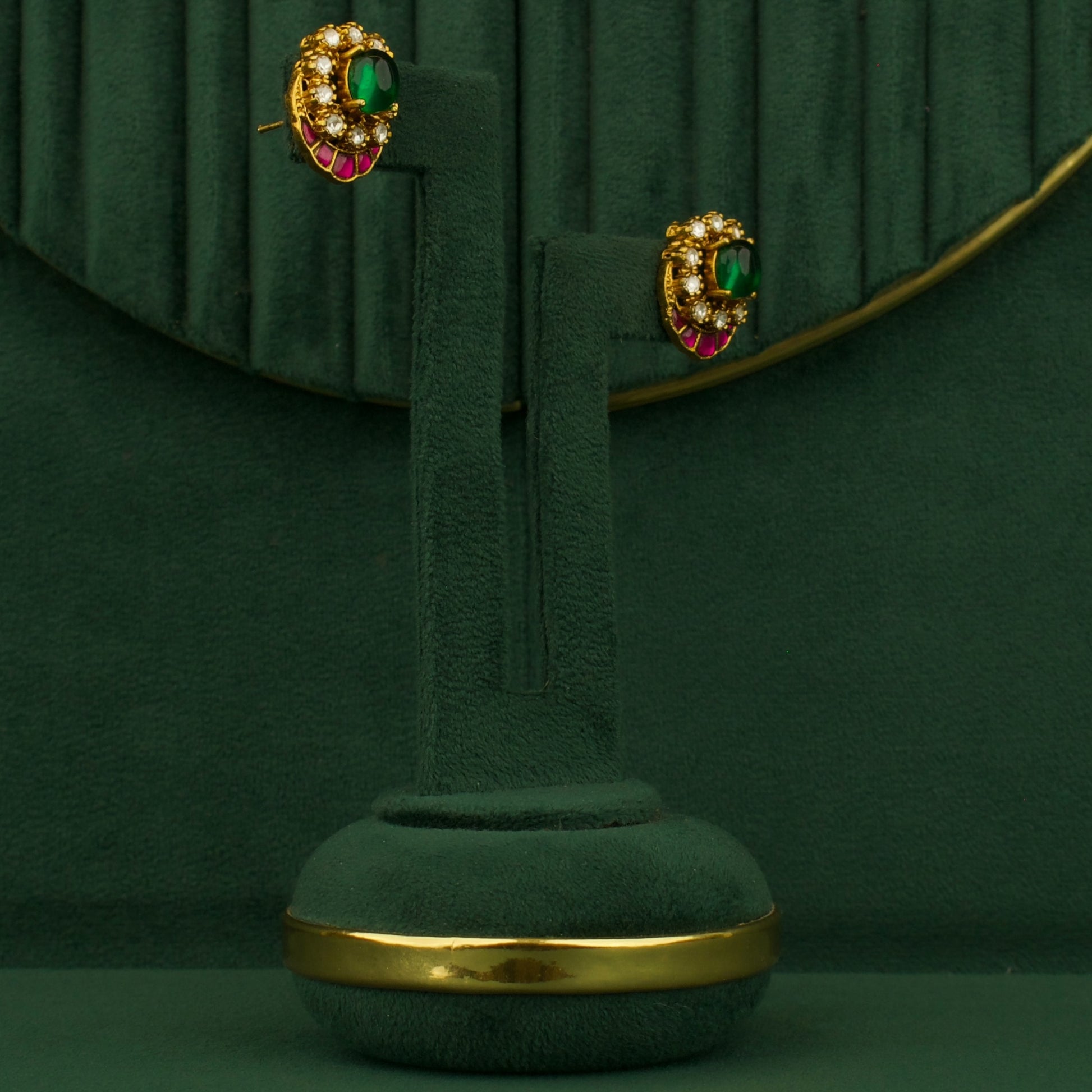 Fusion Kundan Polki Small-Sized Stud Earrings