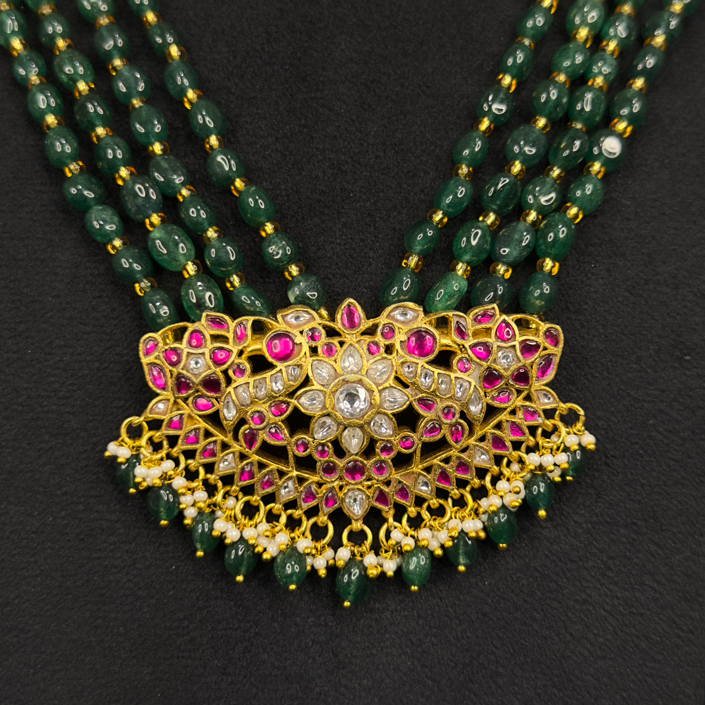 Bridal Wear Jadau Kundan Beads Mala