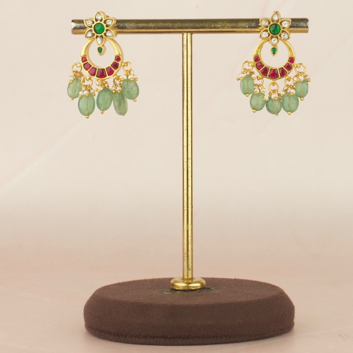 Unique Floral Studded Jadau Kundan Chandbali