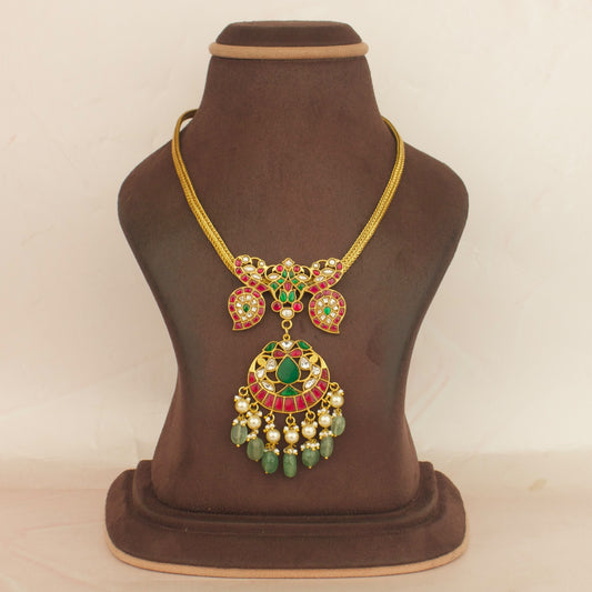 Regal Jadau Kundan Nantad Necklace In Floral Design