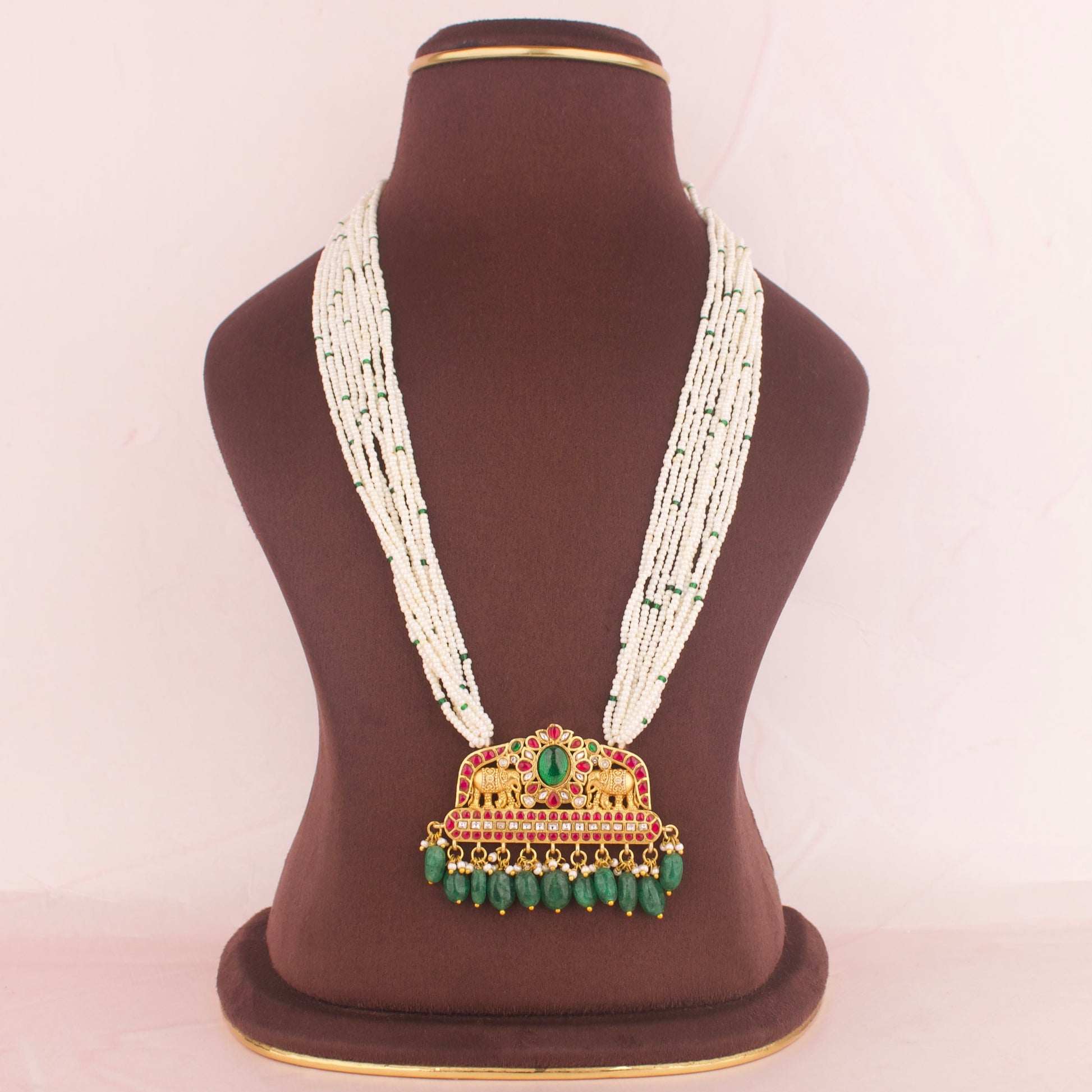 Royal Elegance Jadau Kundan Pearl Mala - DULHAN JEWELS