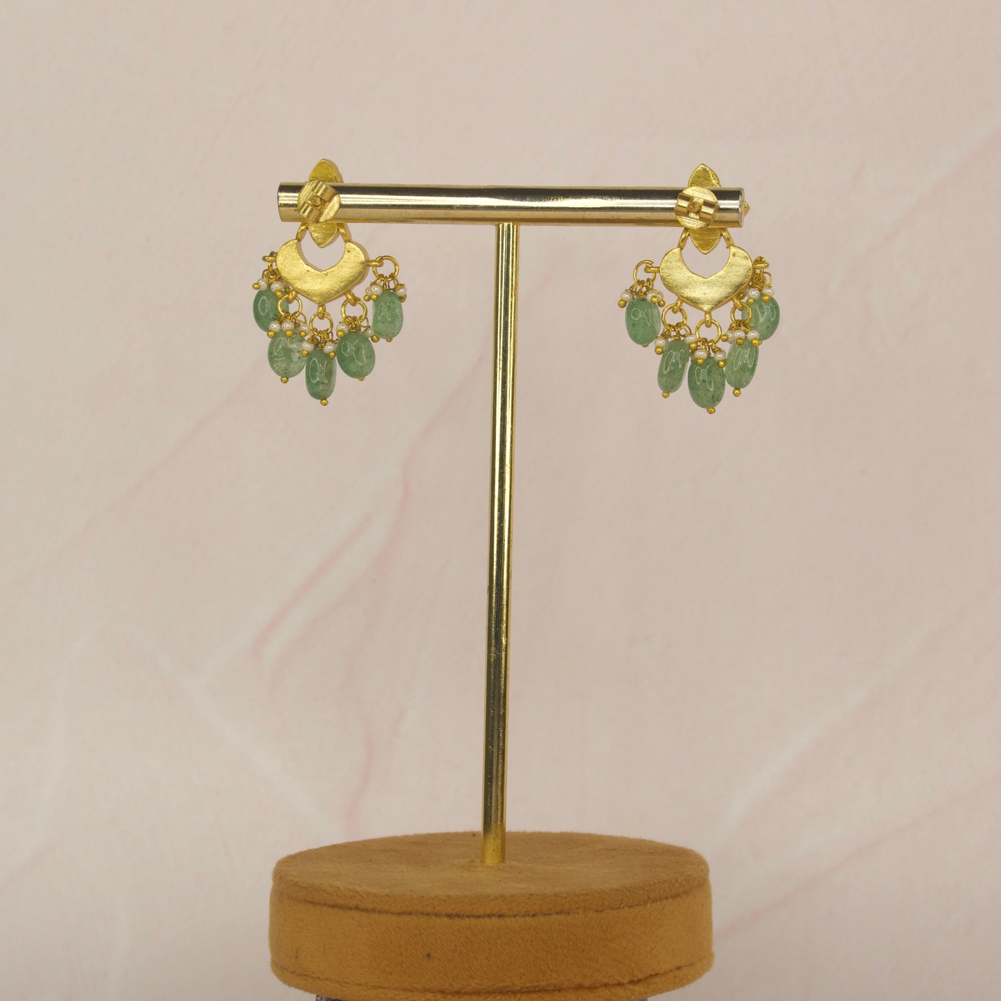 Elegant Small Jadau Kundan Chandbali in White