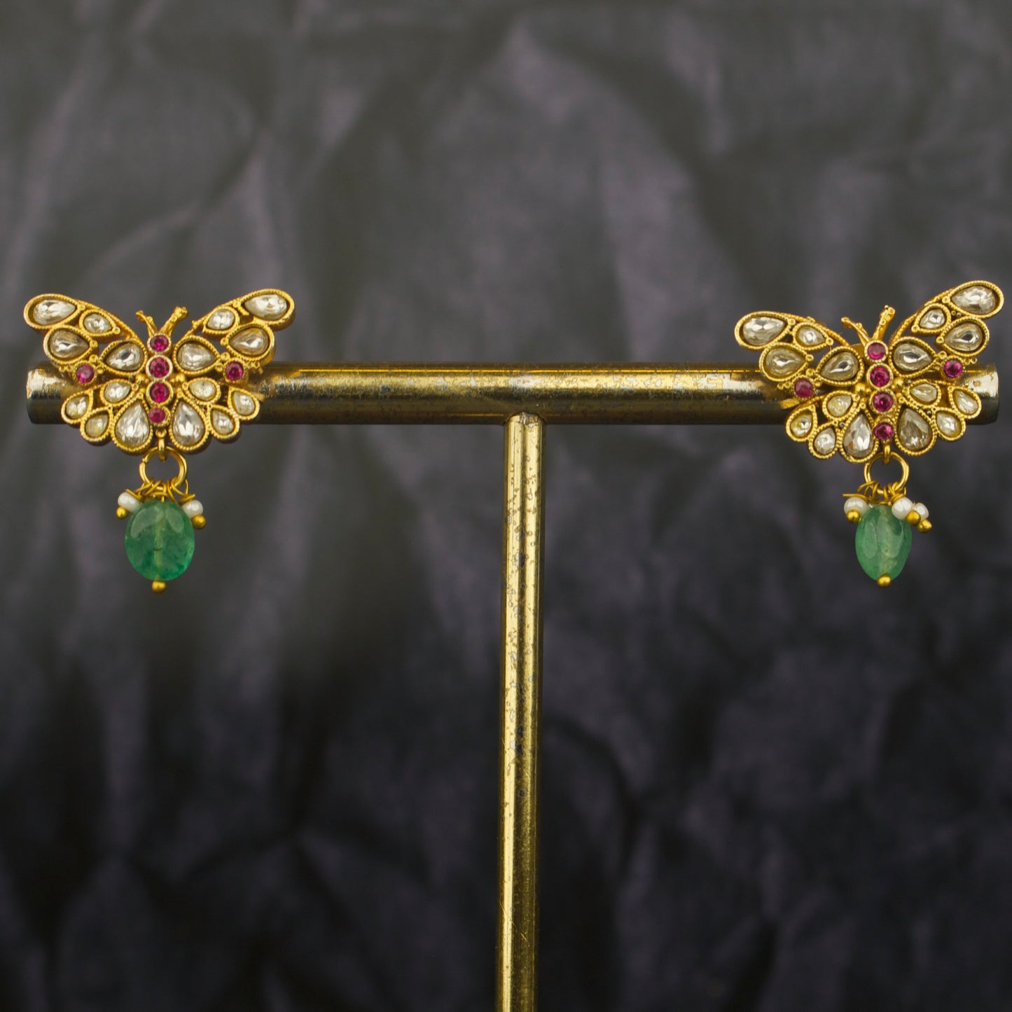 Designer Jadau Kundan Butterfly Design Studs