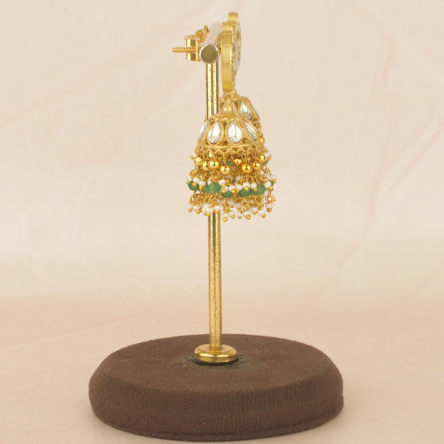 Majestic Jadau Kundan Chandbali Studded Jhumki Earrings