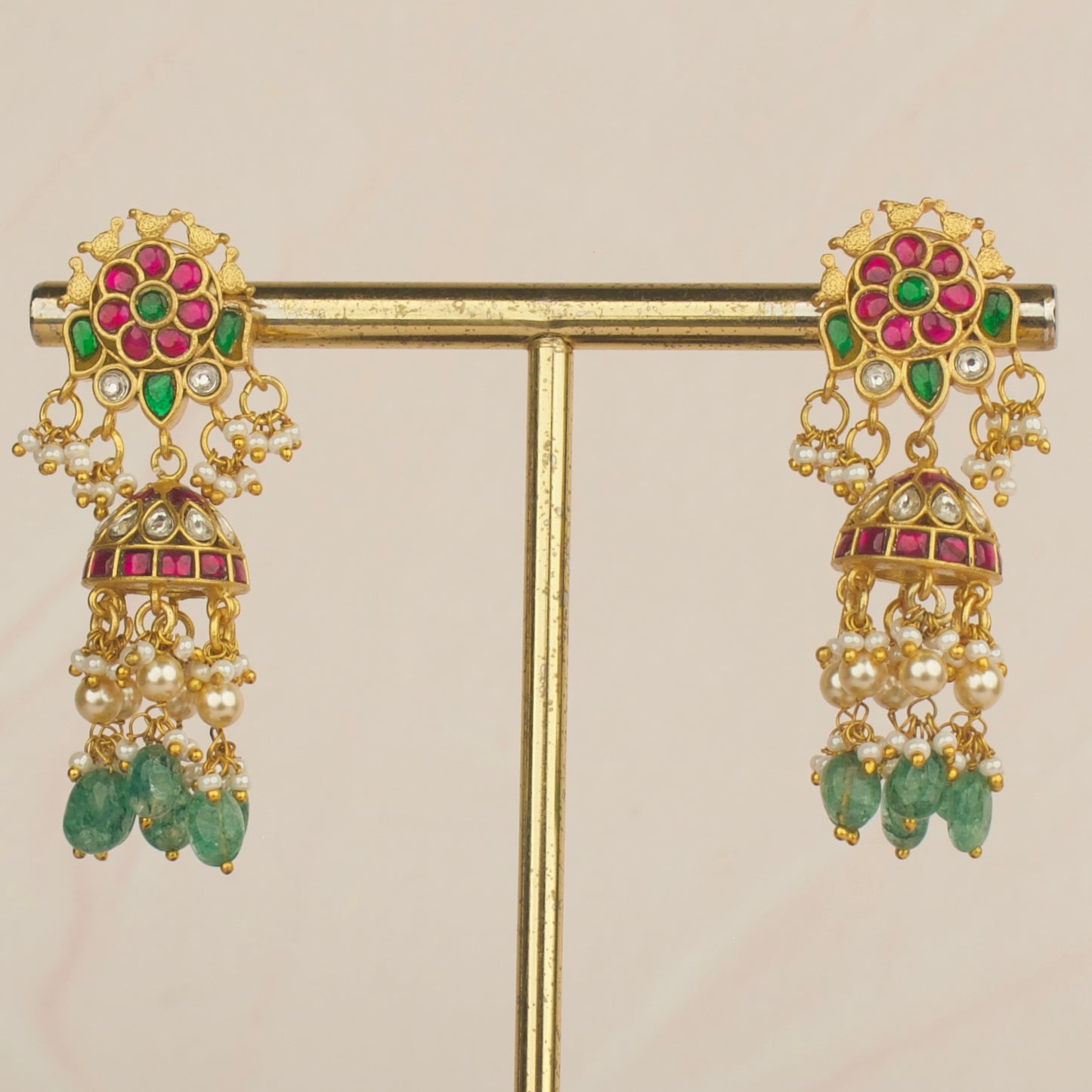 Garden of Elegance Jadau Kundan Jhumka Earrings