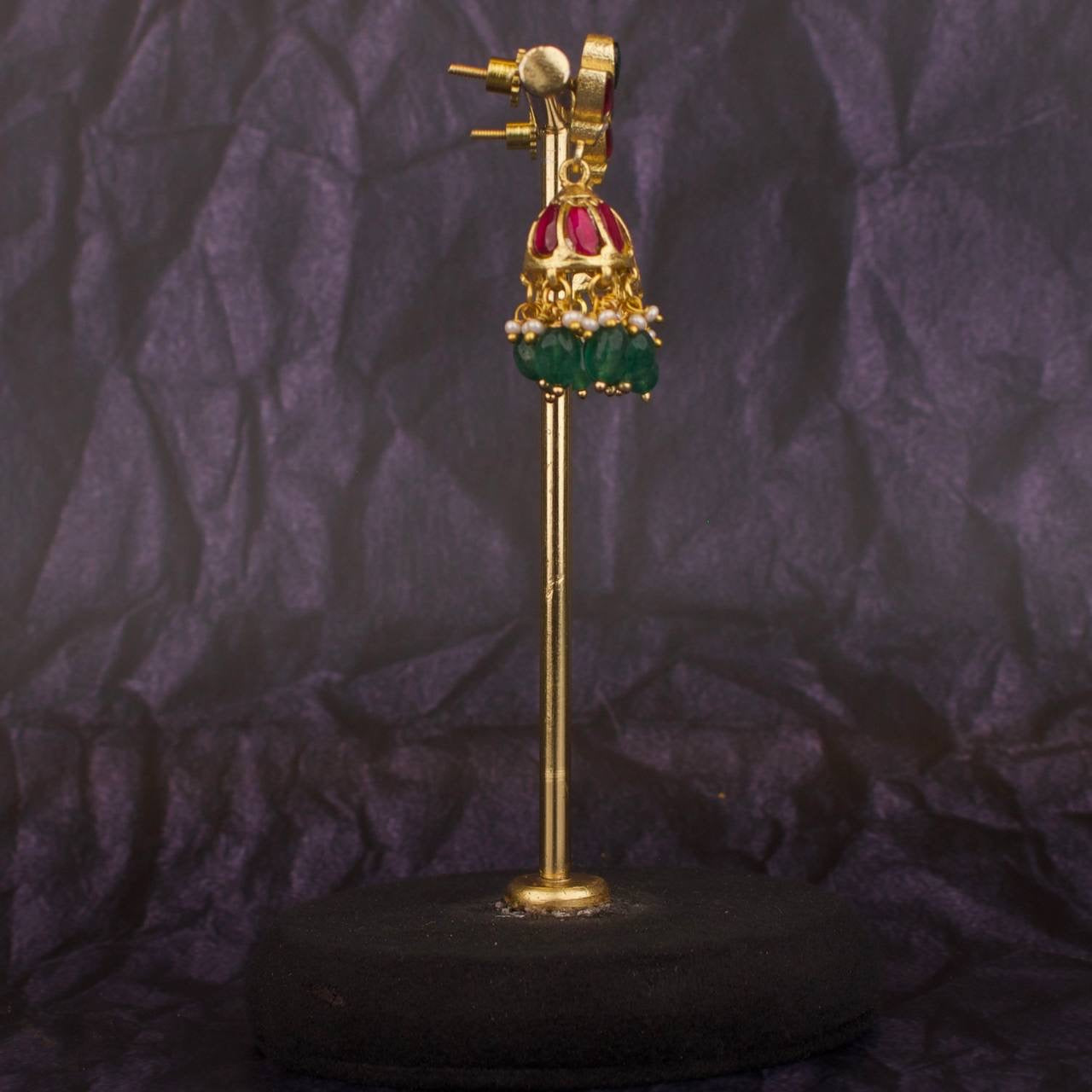Small Sized Jadau Kundan Jhumki Earrings