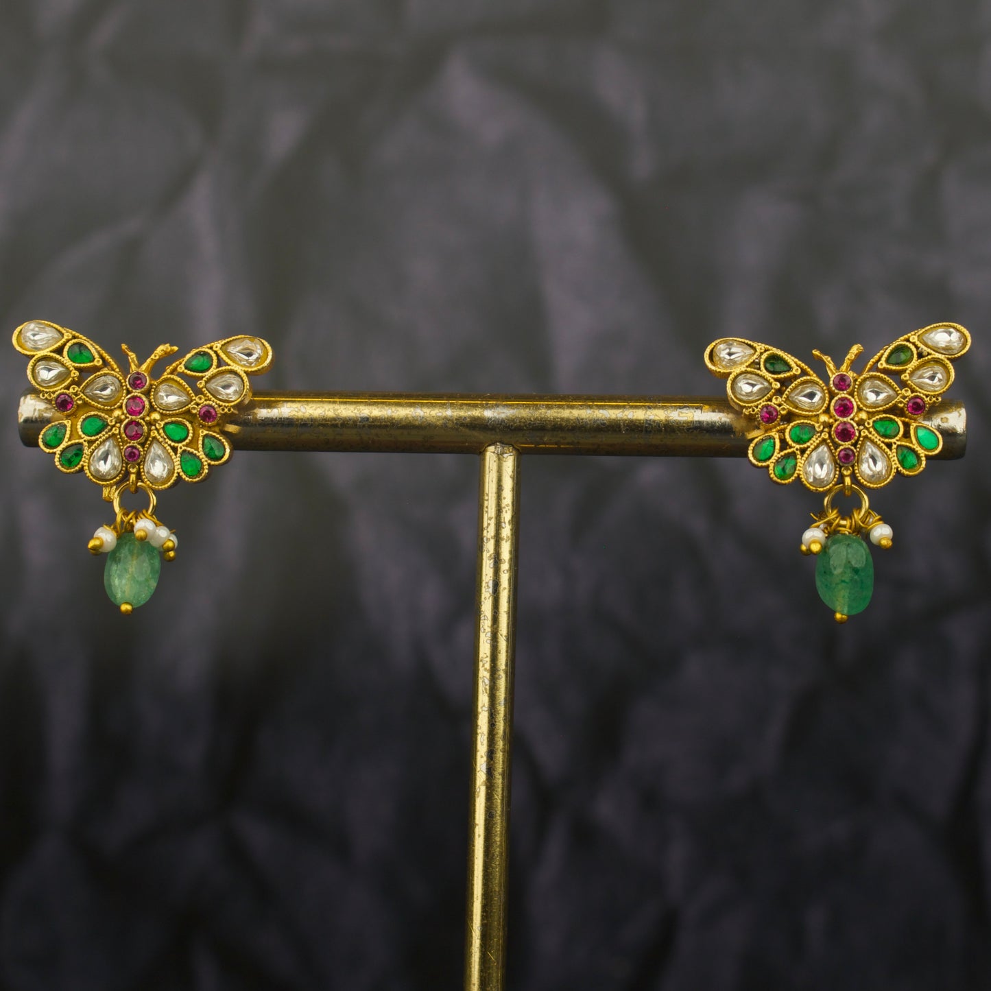 Designer Jadau Kundan Butterfly Design Studs