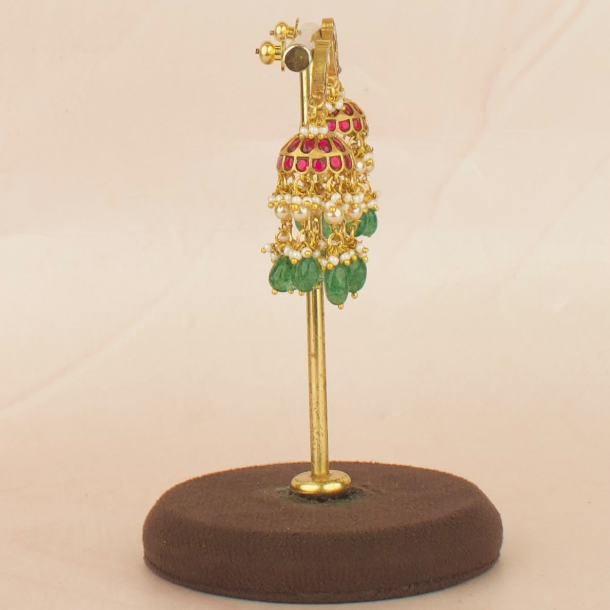 Exquisite Chandbali Design Studded Jadau Kundan Jhumki