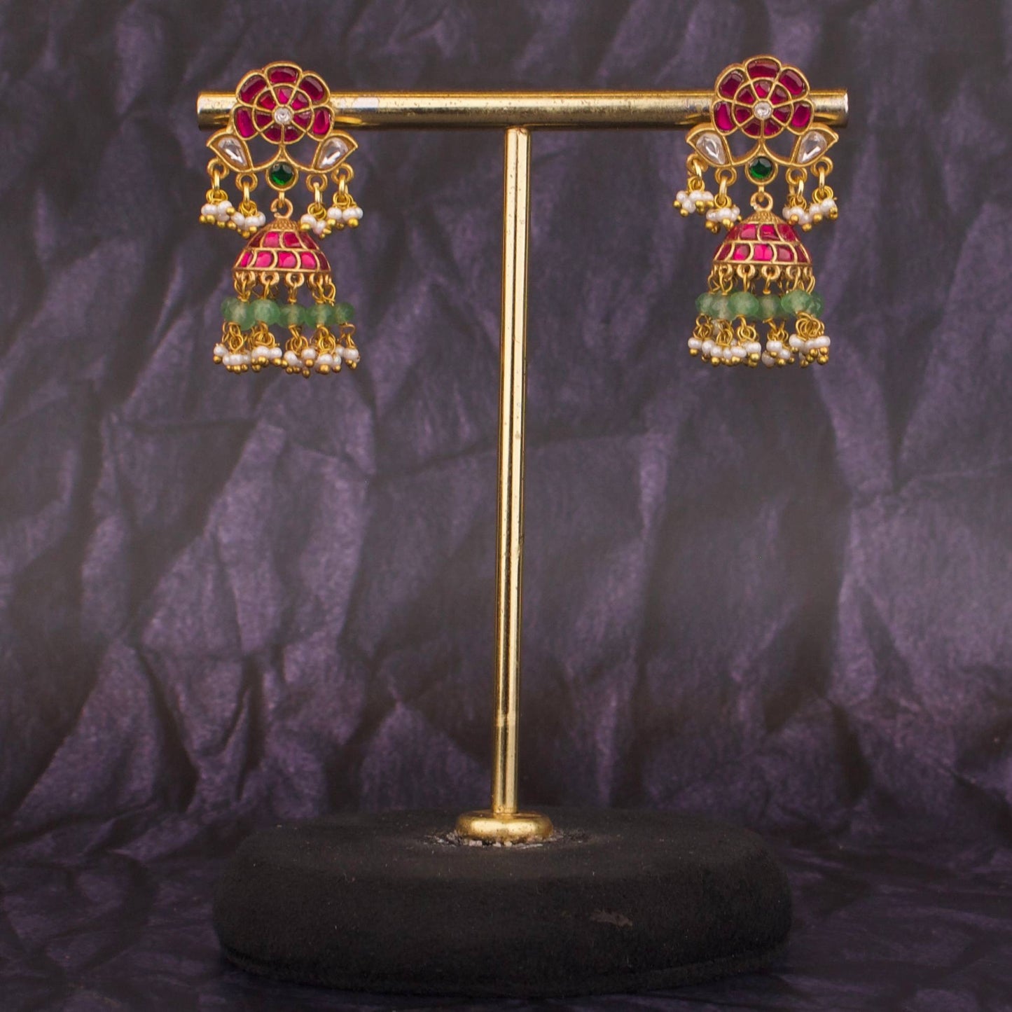 Timeless Jadau Kundan Earrings with Floral Design Latest Hanging