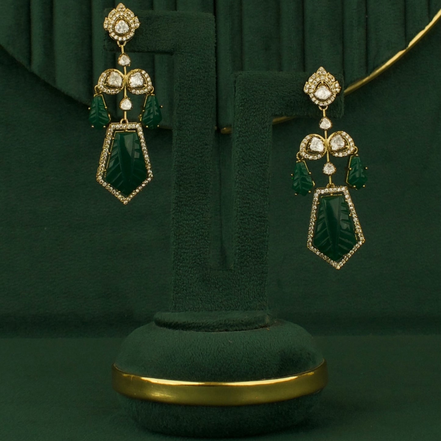 Impressive Fusion Kundan & Polki Victorian hanging Earrings