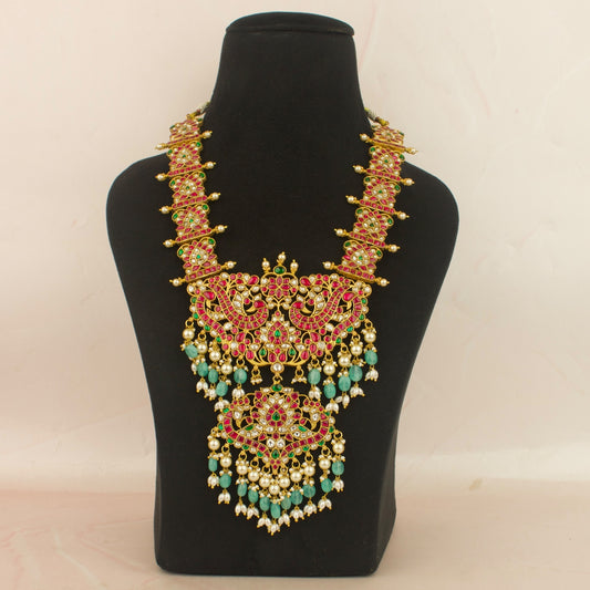 Traditional Jadau Kundan Bridal Necklace Haram In Unqiue Design