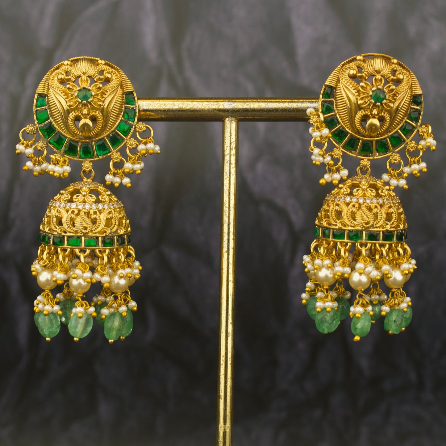 Lavish Jadau Kundan Nakshi finish Jhumki Earrings