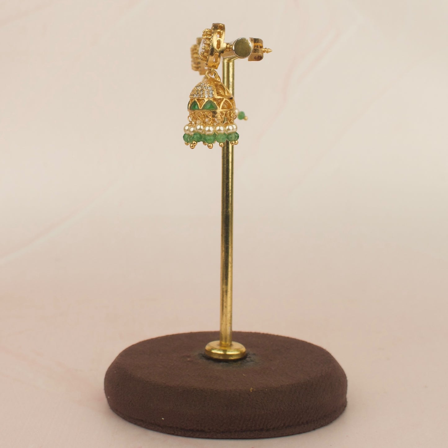 Small Sized Jadau Kundan Cz Jhumka Earrings