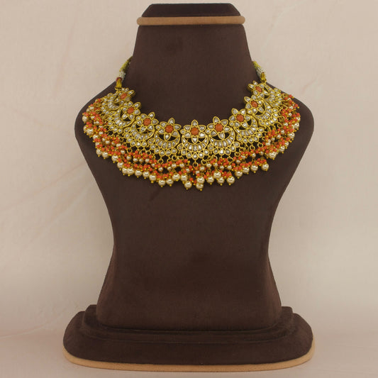 Chandbali Design Jadau Kundan Short Necklace