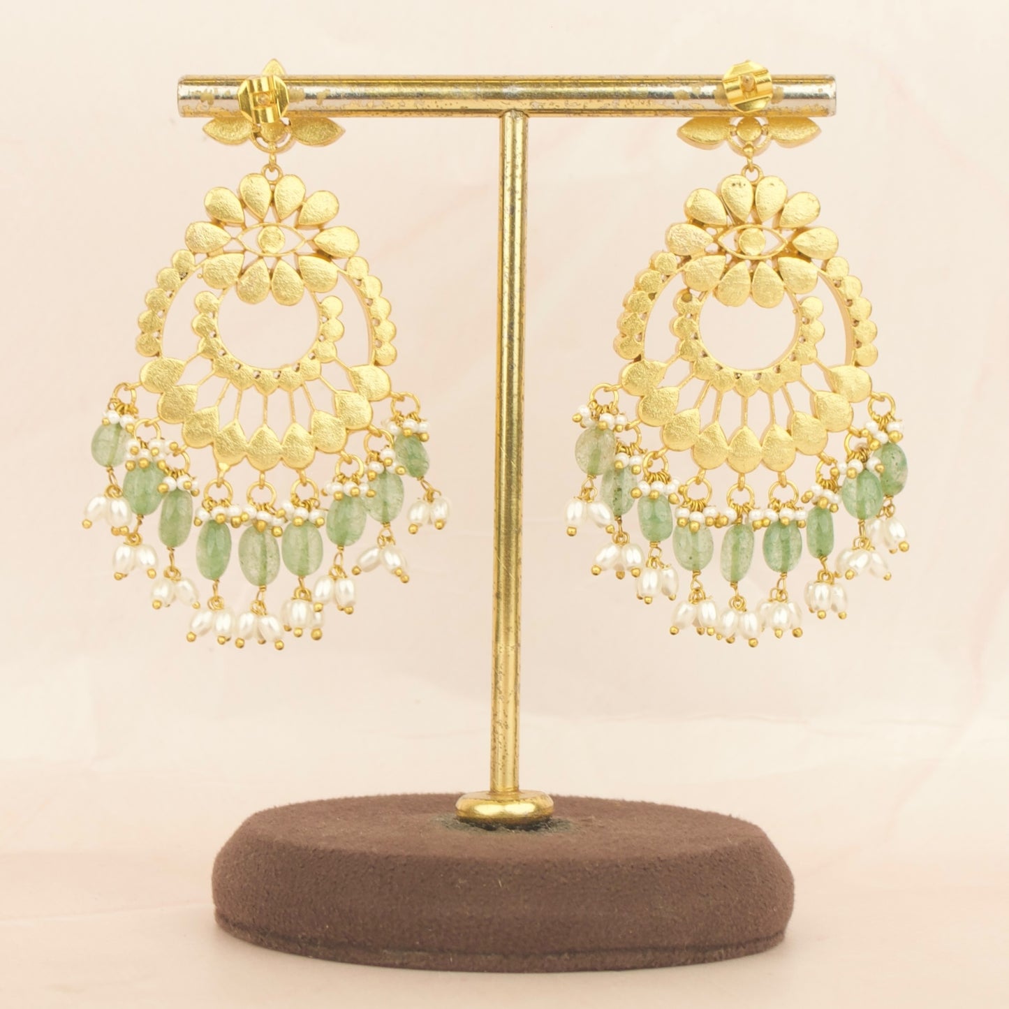 Bridal Jadau Kundan Guttapusalu Chandbali Earrings