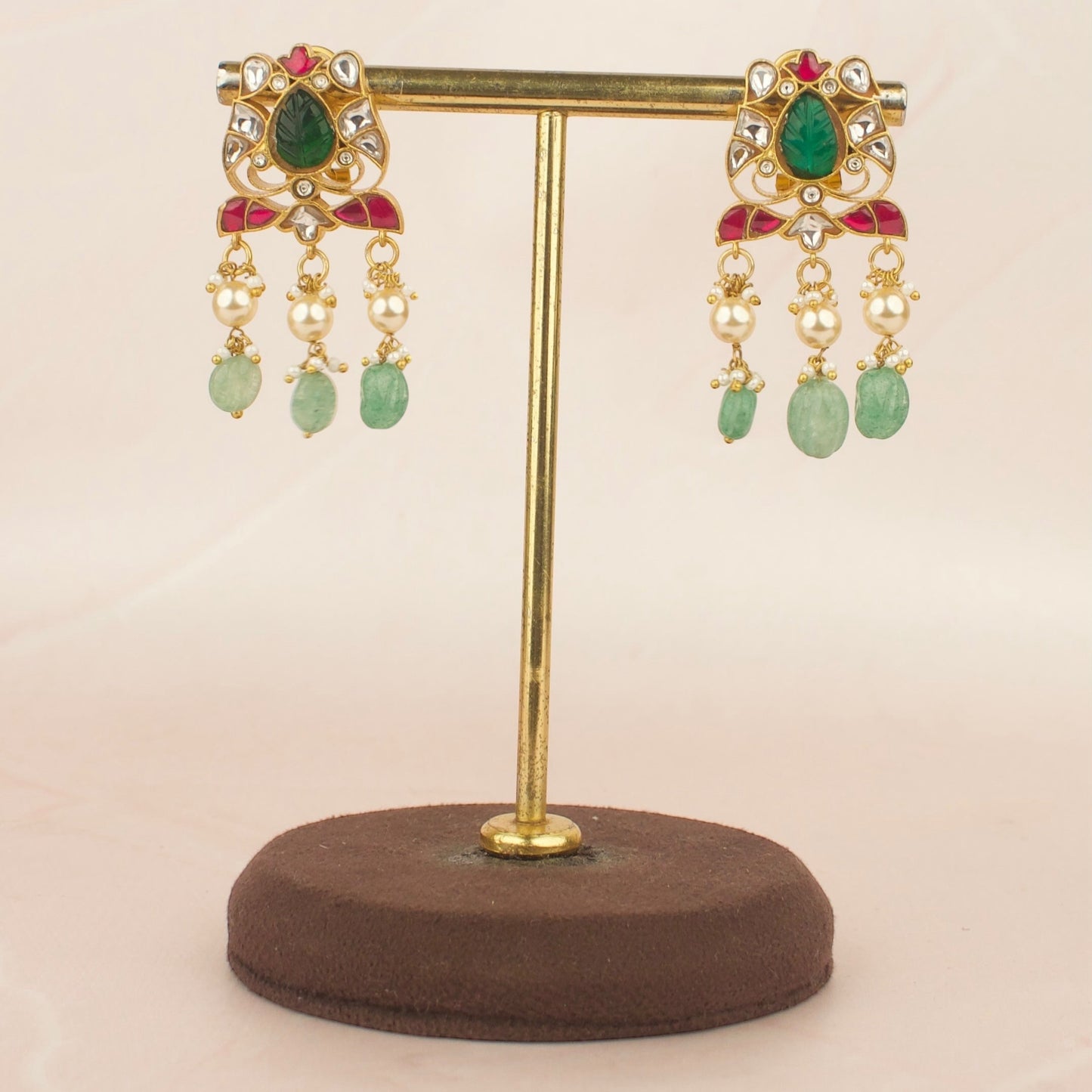 Unique Jadau Kundan Tops with Green Beads