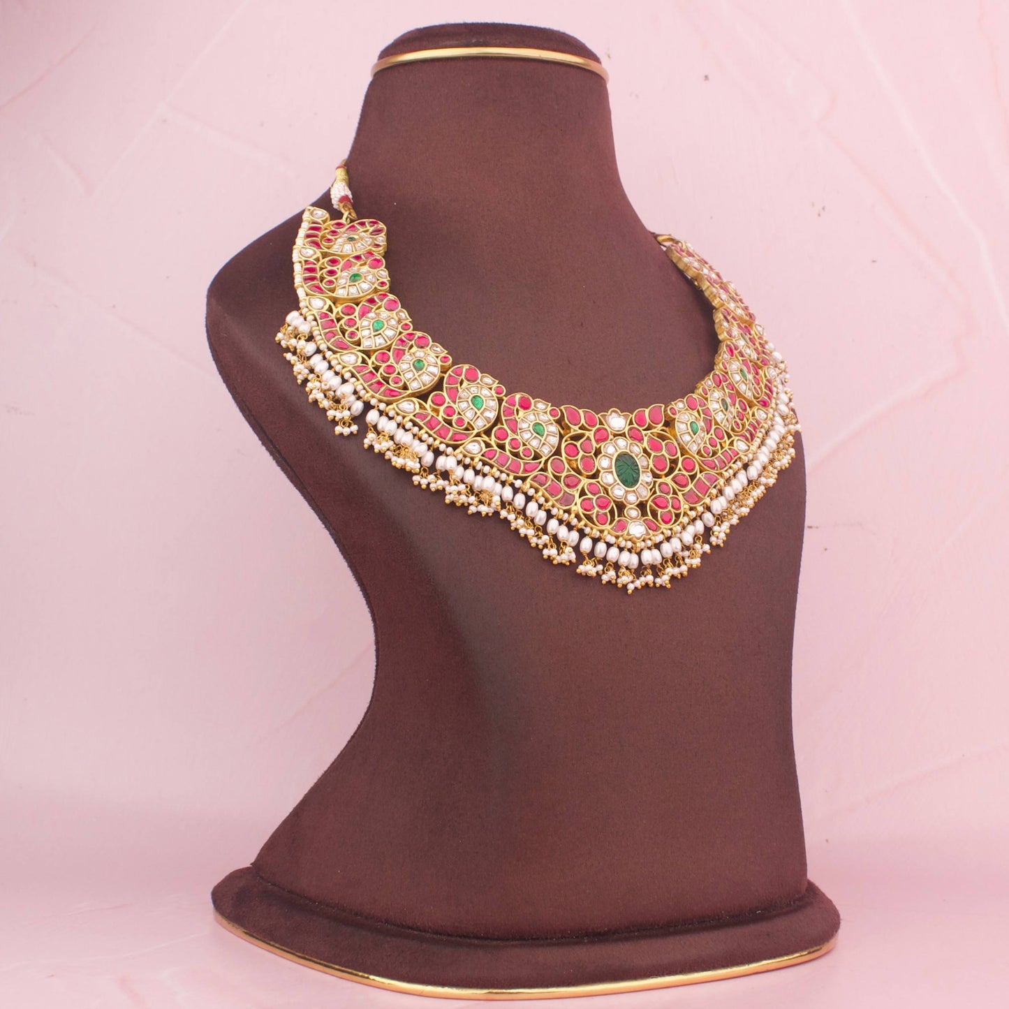 Floral Grand Designs Jadau Kundan Necklace with Beads