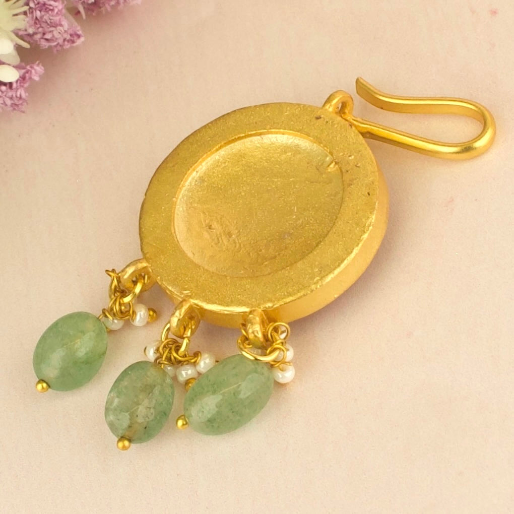 Dazzling Floral Design Jadau Kundan Short Maangtika by DULHAN JEWELS