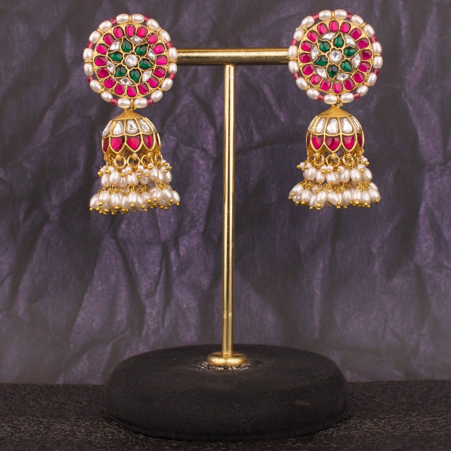 Authentic Jadau Kundan Jhumkas for Traditional Attire