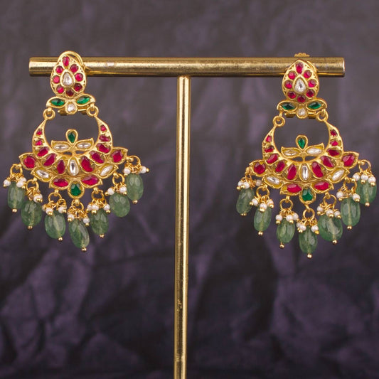 Mango Studded Jadau Kundan Chandbali Earrings