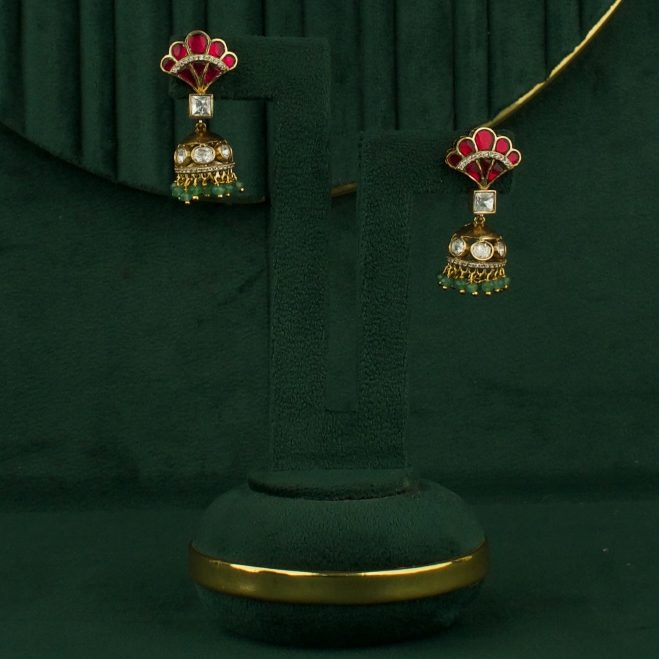 Graceful Sleek Butta ChandBali Design Polki Victorian Necklace Seth