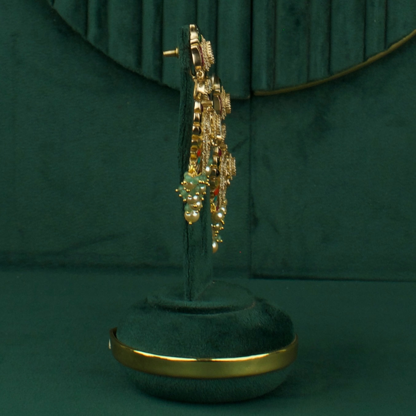 Bridal Polki Victorian ChandBali with Swarovski Pearls