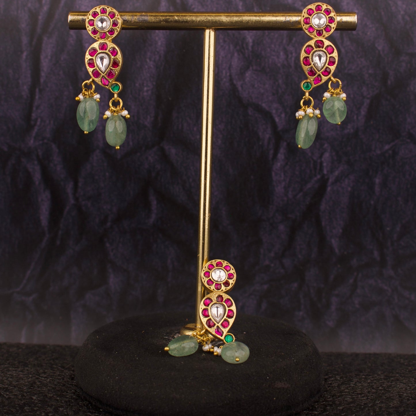 Mango Design Jadau Kundan Pendant Set with Earrings - DULHAN JEWELS