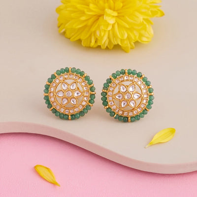 Dazzling Jadau Kundan Earrings With Stunning Stonework